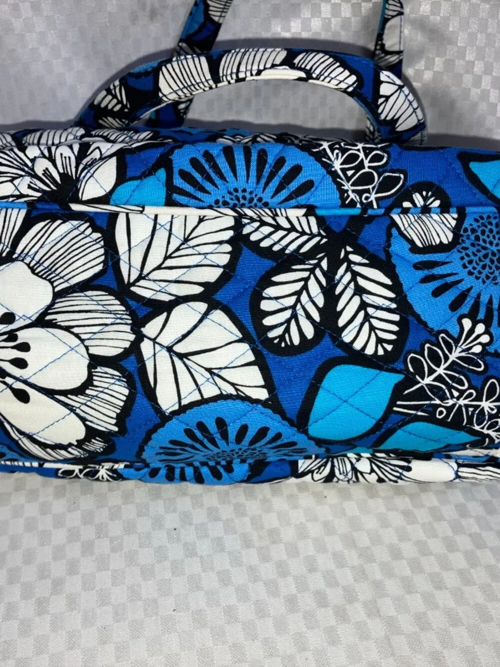 Vera Bradley Emily Satchel Handbag Purse Women OS Blue Bayou Quilted Floral